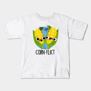 Corn-flict Cute Corn Flake Pun Kids T-Shirt